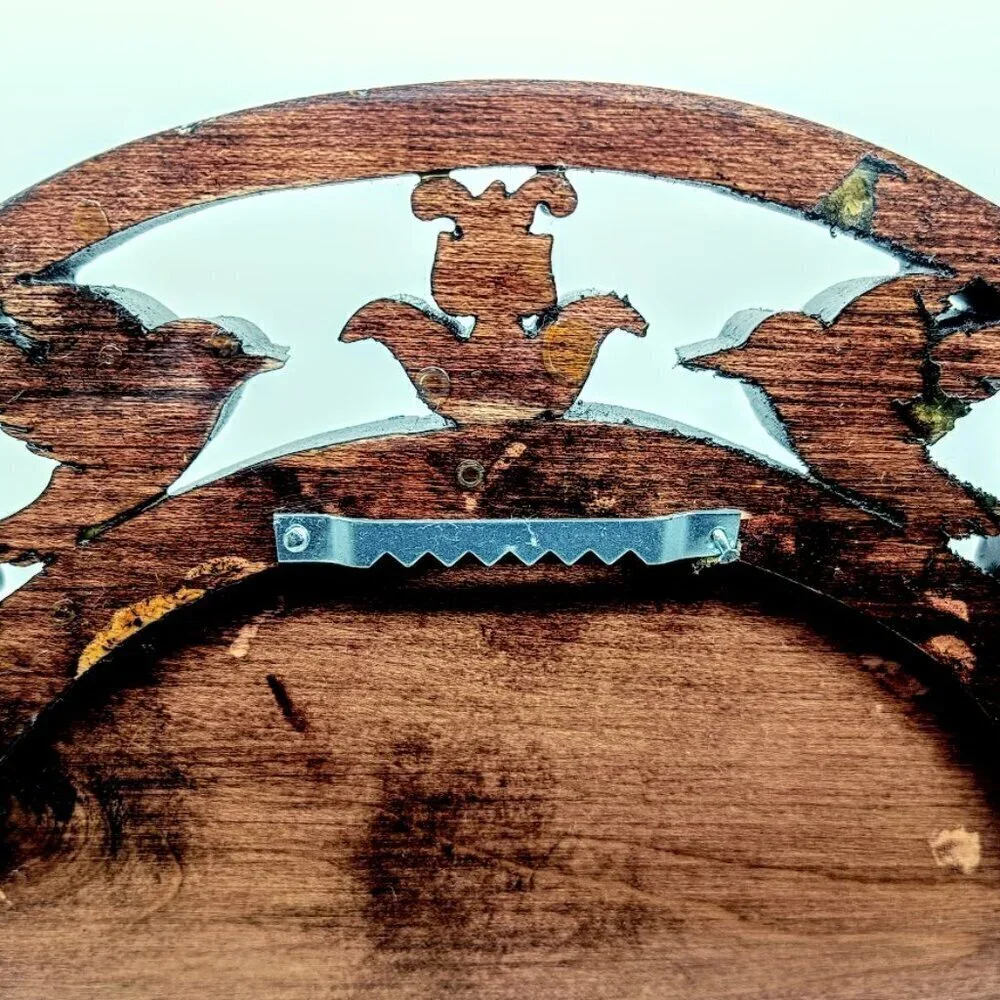 Vintage Carved Birds Solid Wood Wall Shelf